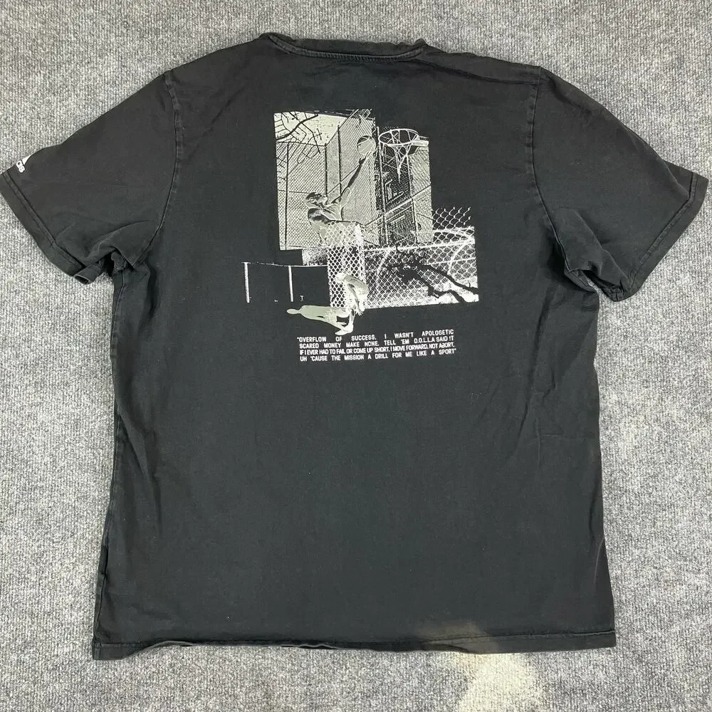 Men's Adidas Dolla Basketball‎ Graphic Tee XL Black Casual Streetwear